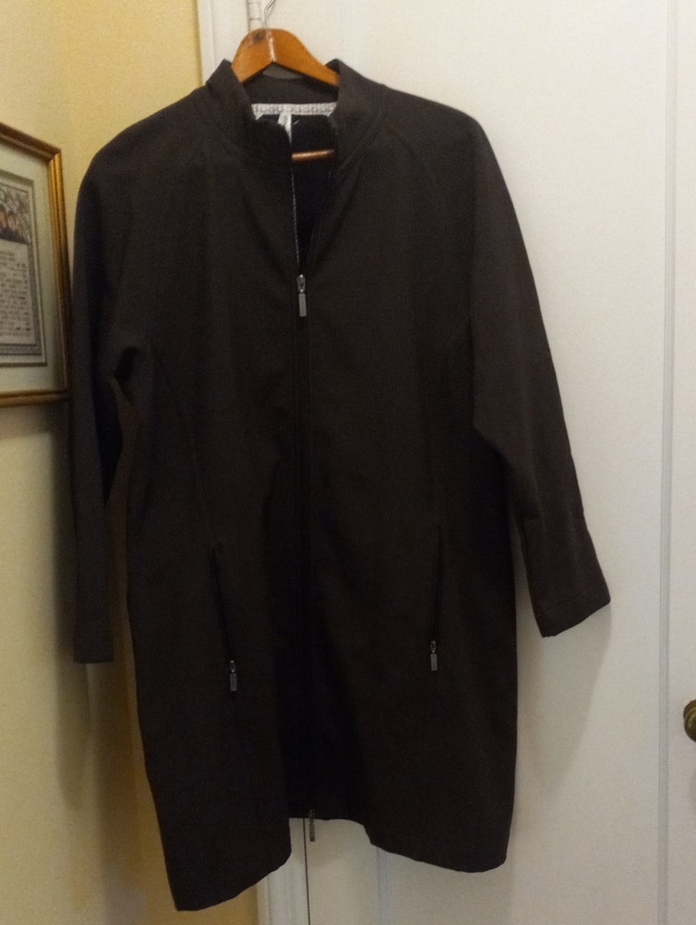 Jockey Brown Zip-Front Fleece Lined Jacket EUC